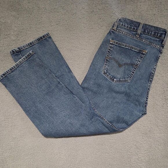 Levis 505 Jeans Mens 38x30(36x28) Blue Regular Fit Straight Leg Stretch - Picture 1 of 9